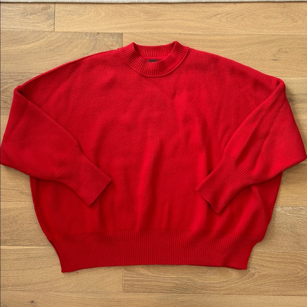 Free People Oversized Red Sweater
